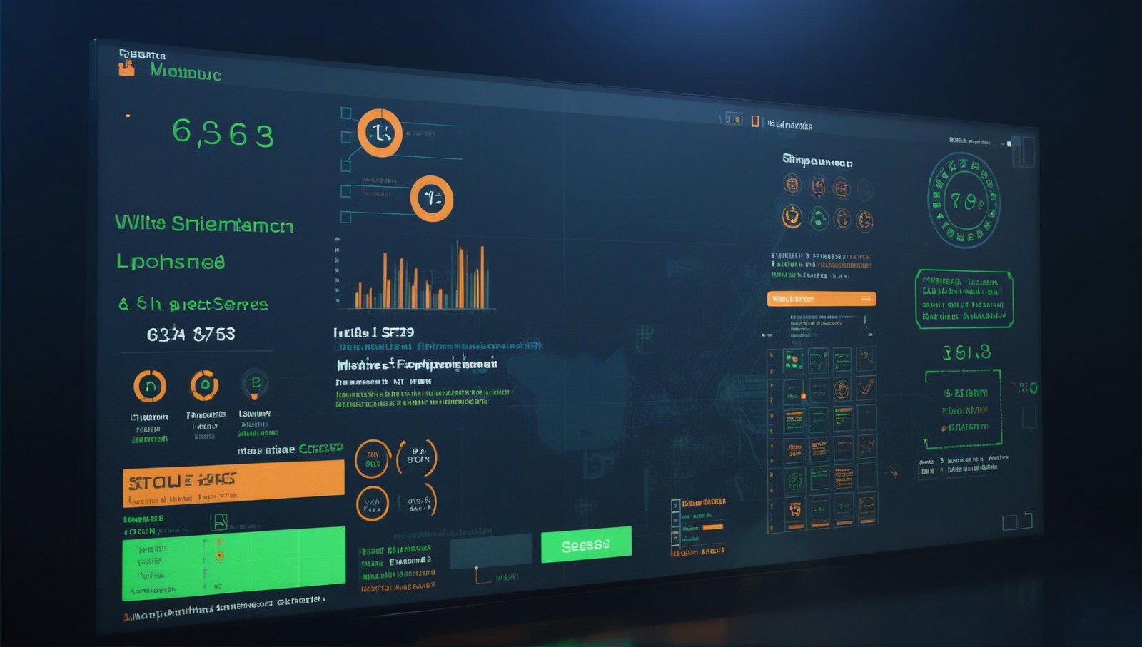 Advanced analytics dashboard with data visualization charts, performance metrics, and digital marketing KPIs.