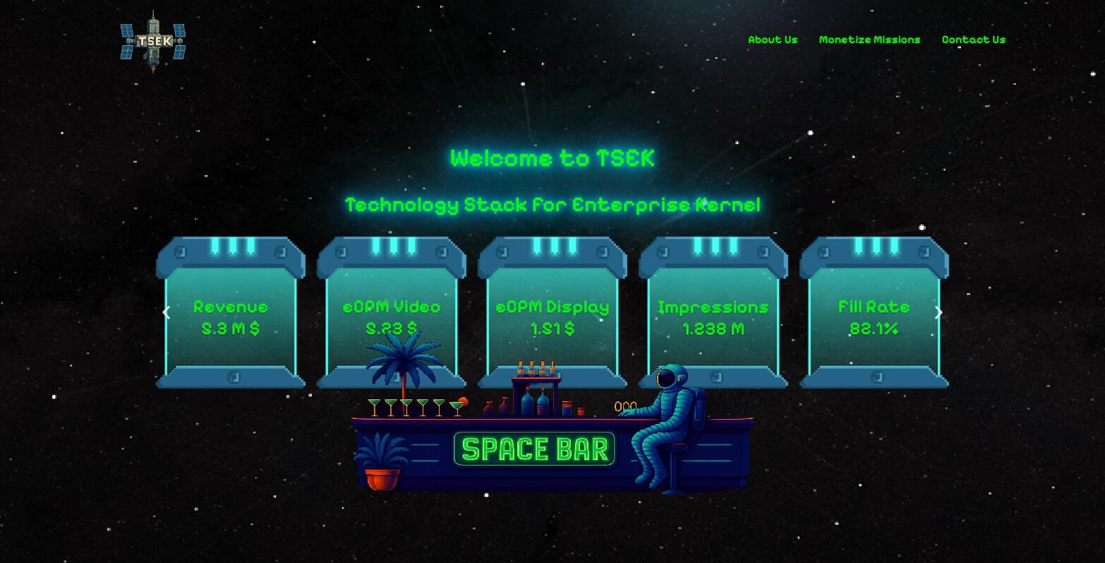 TSEK international ads website Pixar and Star Wars inspired design by Ansoweb